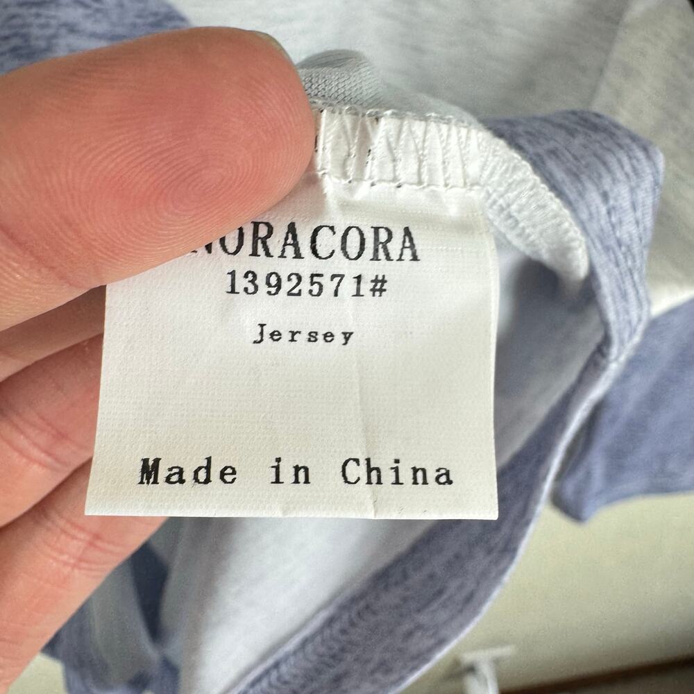 Noracora NWT Blue Colorblock Long Sleeve Round Neck Pullover Size Size L - Picture 5 of 6